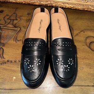 Angel Steps Women’s Black Flats Bella Mule Shoes Size 10 M Brand New In Box